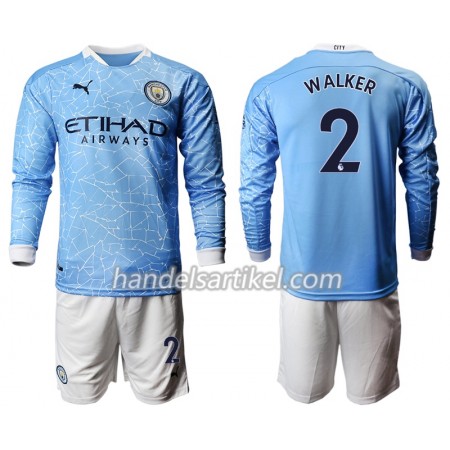 Manchester City Kyle Walker 2 Kinder Heim Trikotsatz 2020/21 Langarm (+ Kurze Hosen)
